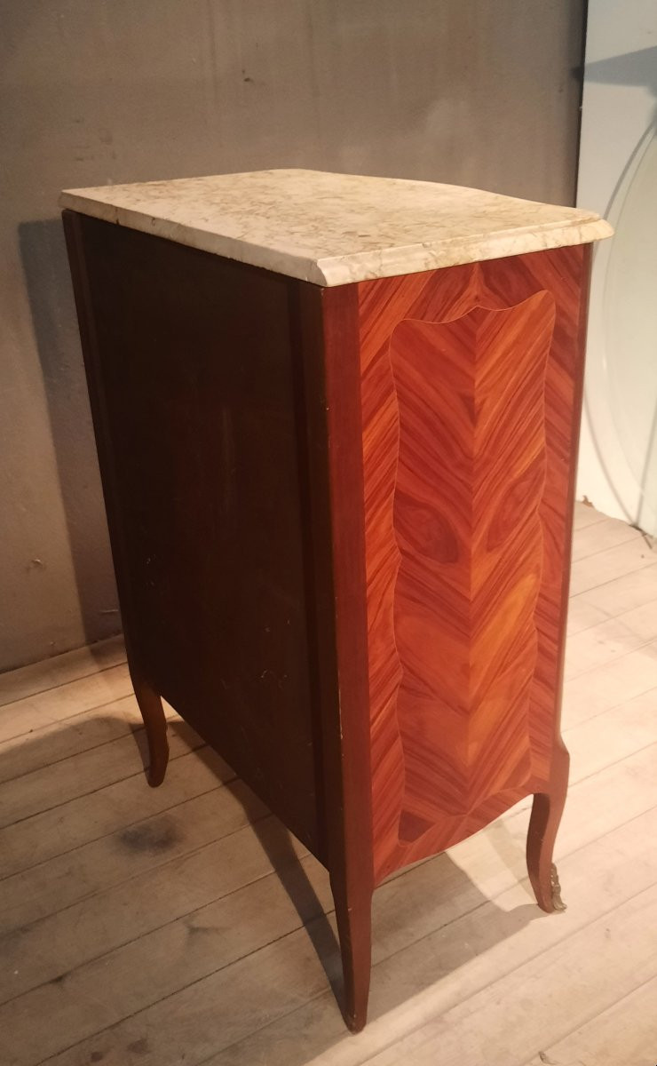 Louis XV Style Floral Marquetry Commode -photo-5