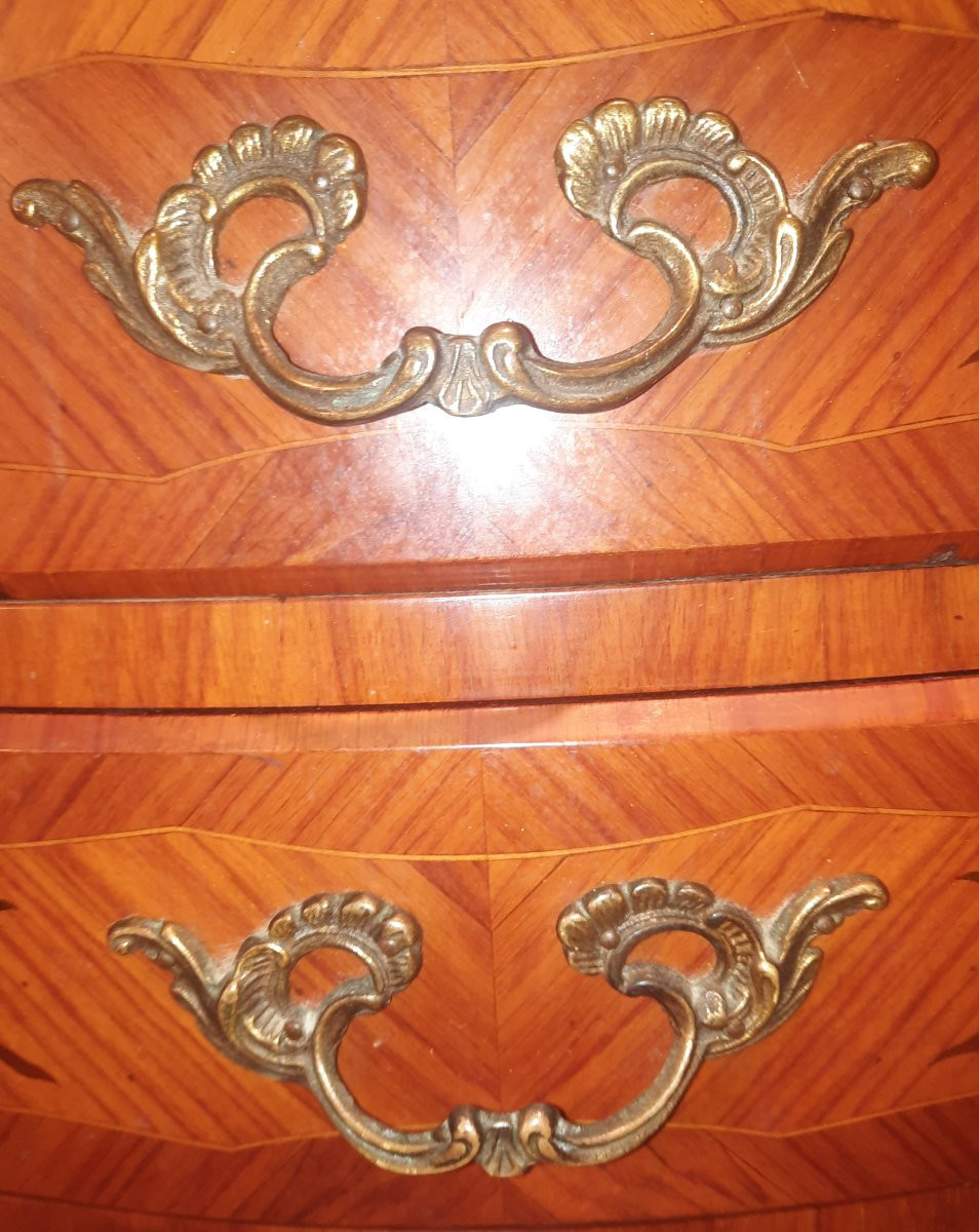 Louis XV Style Floral Marquetry Commode -photo-6