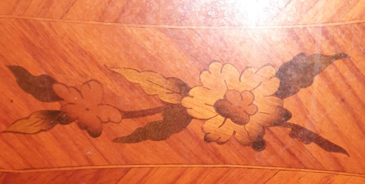 Louis XV Style Floral Marquetry Commode -photo-8