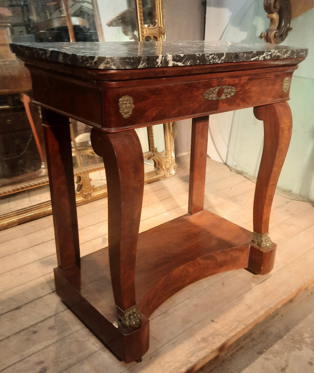Restoration Period Mahogany Console Table -photo-2