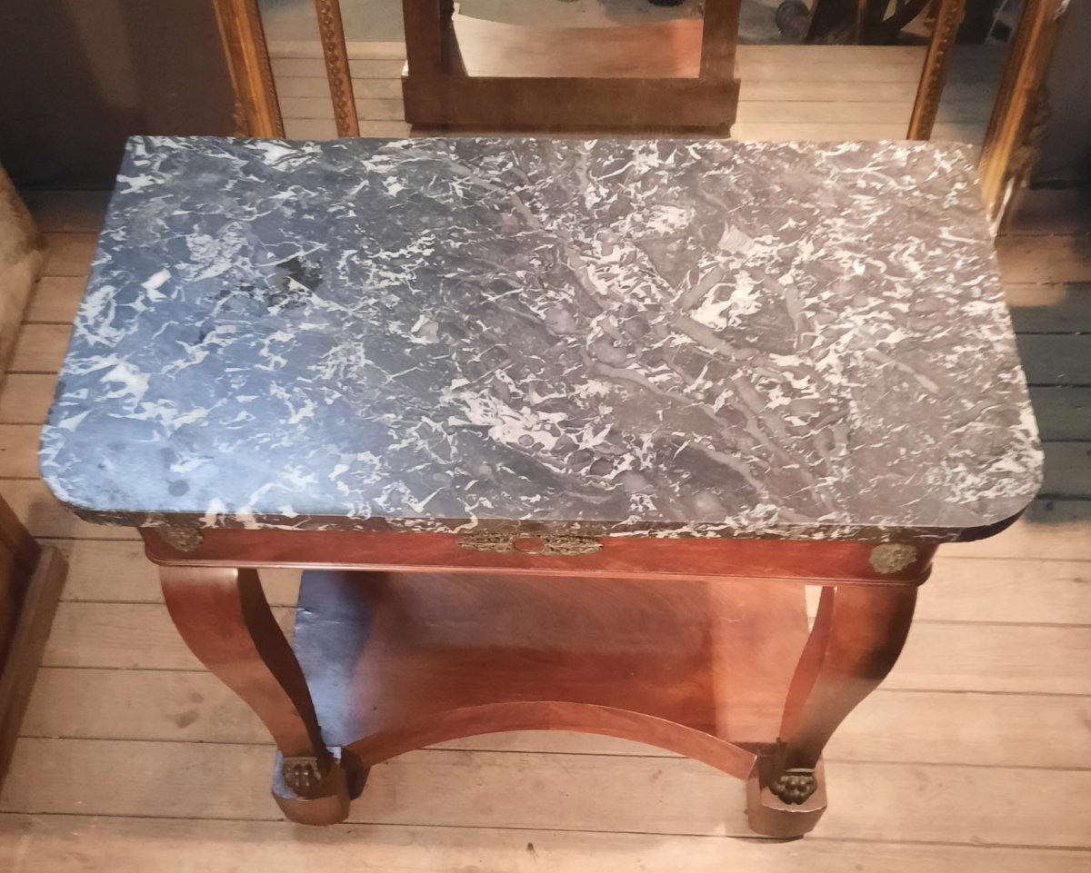 Restoration Period Mahogany Console Table -photo-4