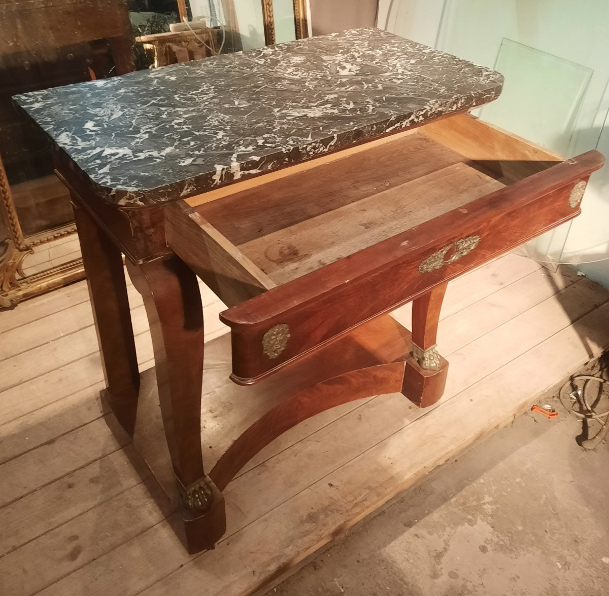 Restoration Period Mahogany Console Table -photo-3