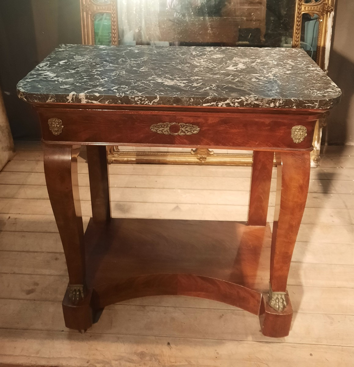 Restoration Period Mahogany Console Table 
