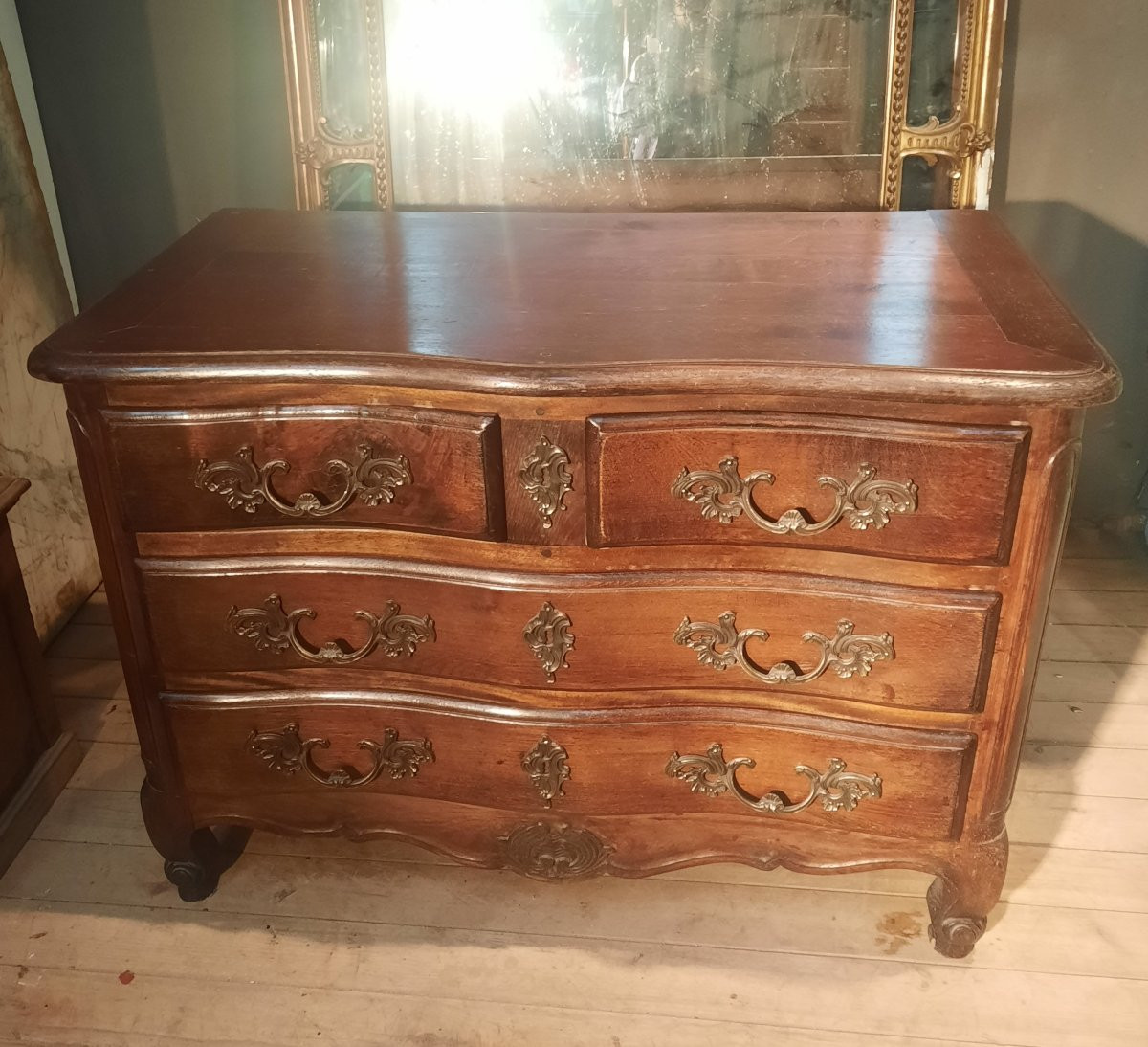 Commode en bois massif style Louis XV -photo-2