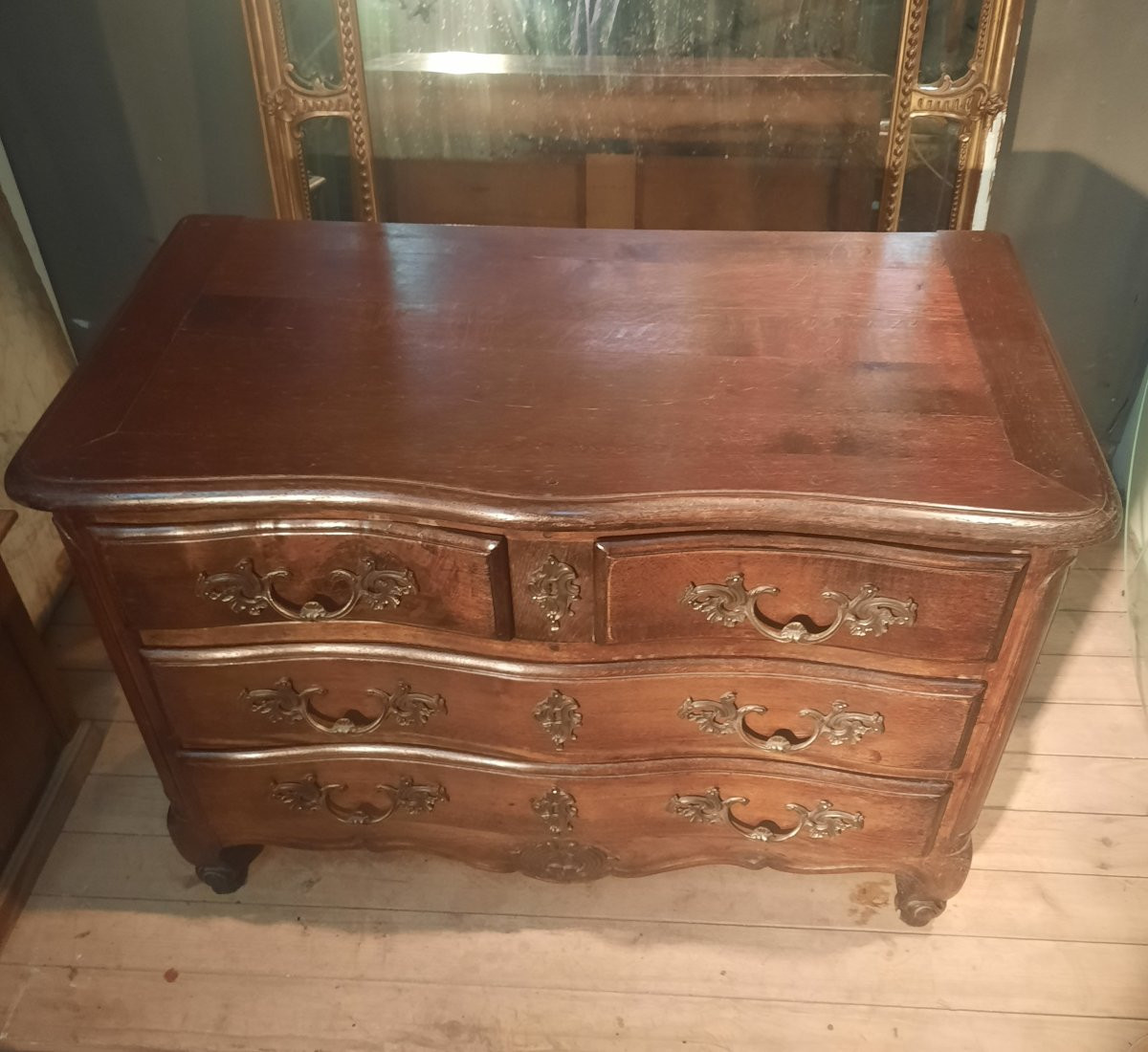 Commode en bois massif style Louis XV -photo-3
