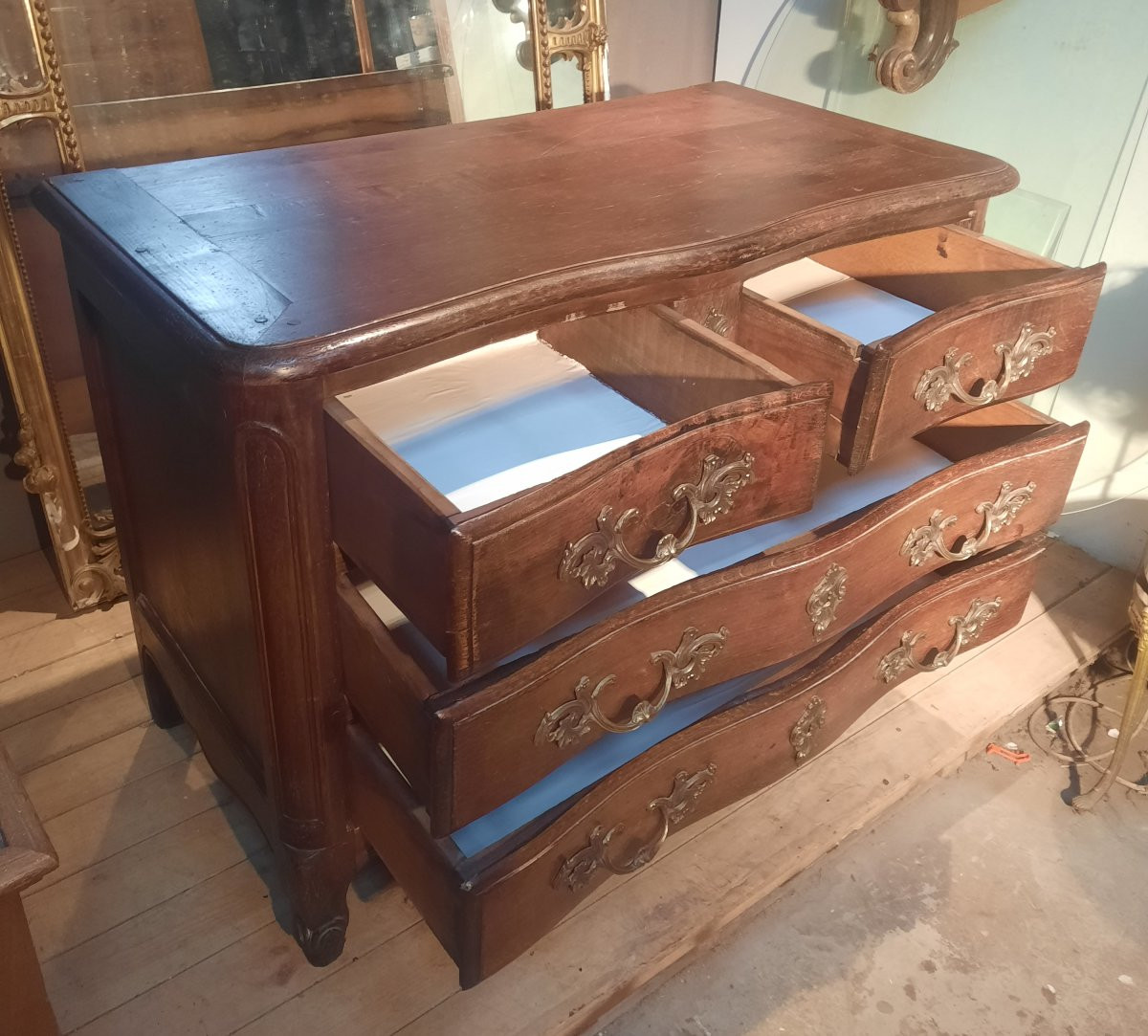Commode en bois massif style Louis XV -photo-4