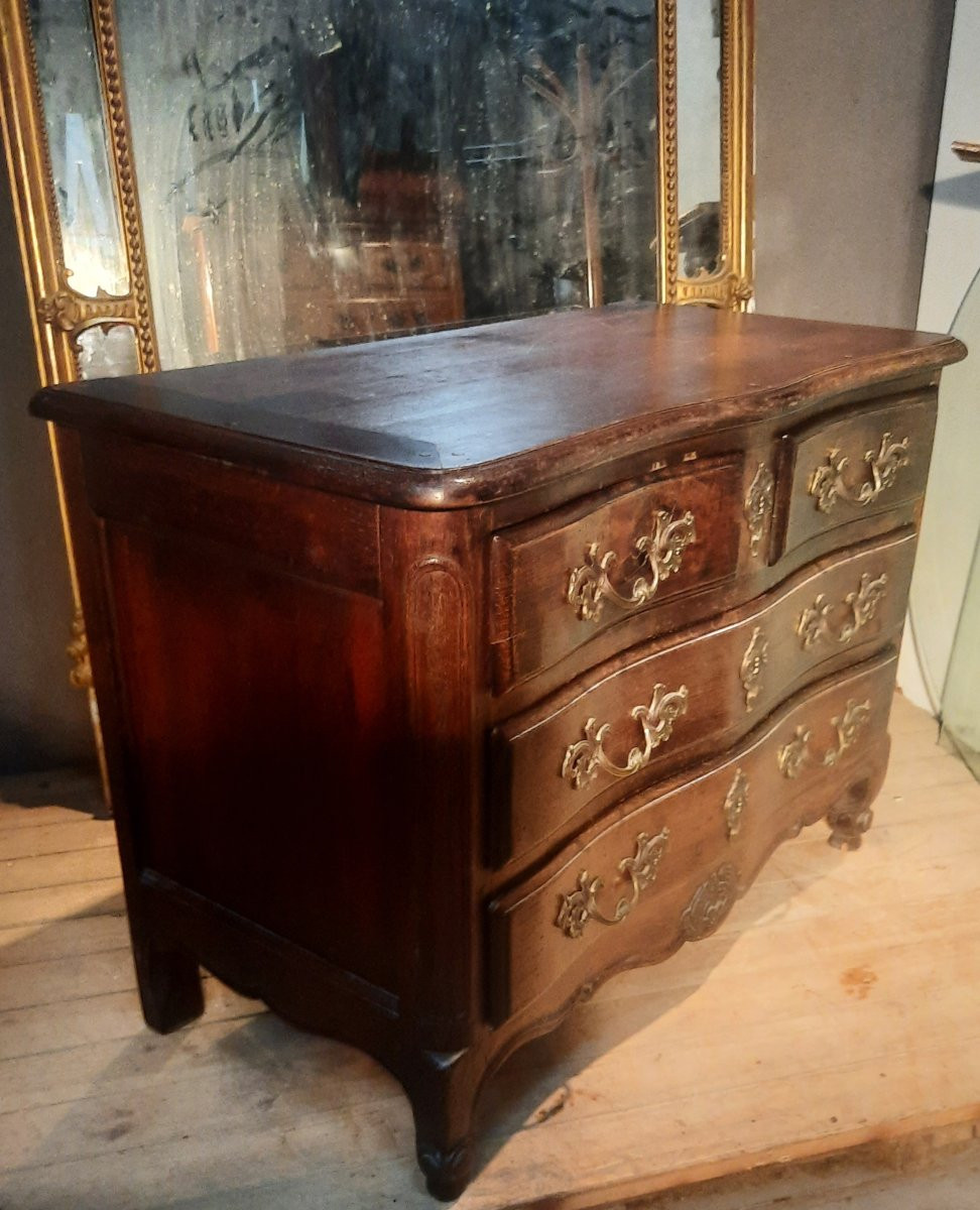 Commode en bois massif style Louis XV -photo-2