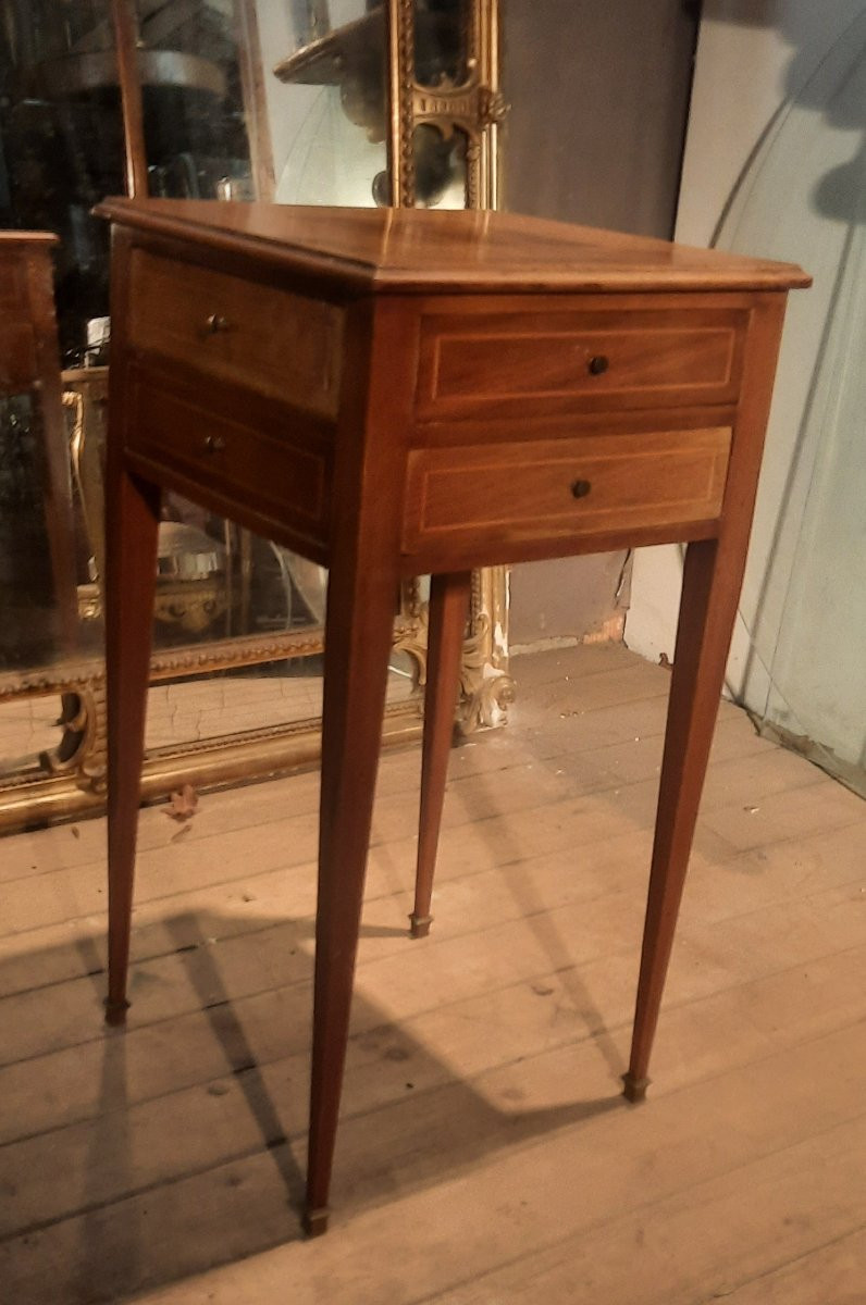 Coffee Table In Veneer With One Drawer Per Side -photo-3