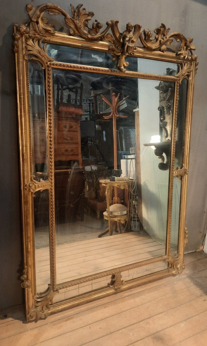 Grand mirroir doré à parre closes -photo-3