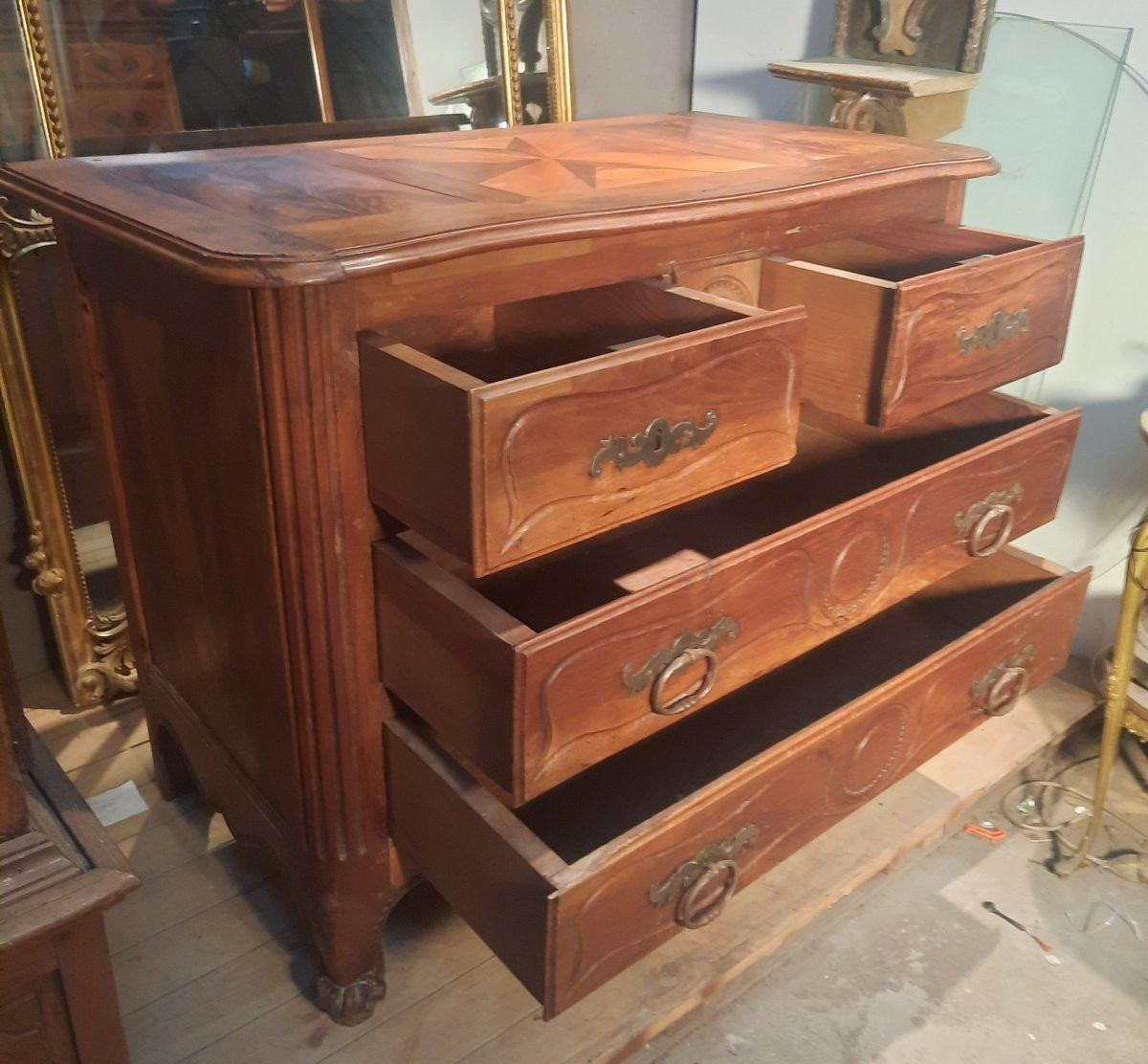 Commode du dix-huitième en bois massif-photo-2