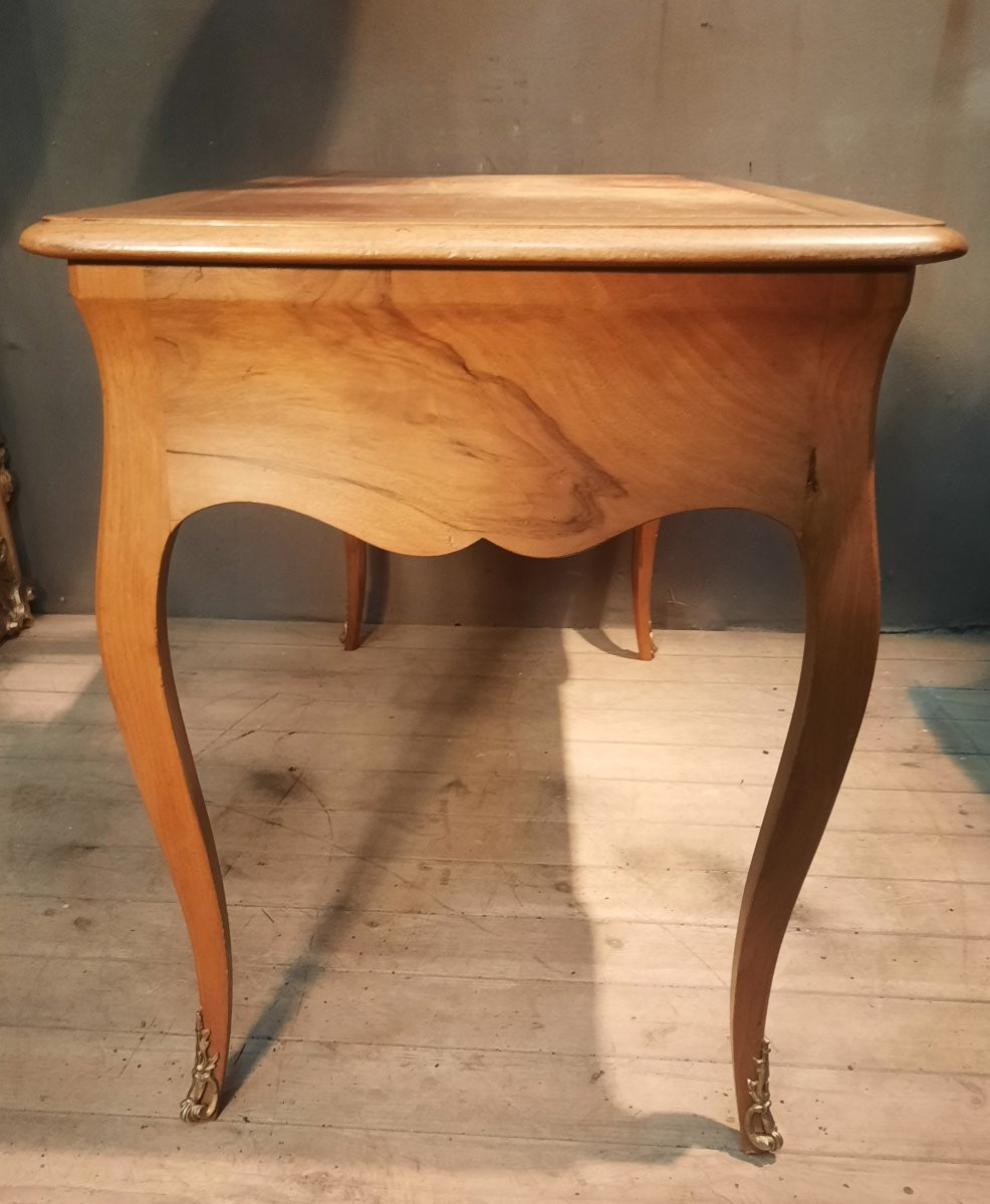 Bureau plat en merisier massif style Louis XV -photo-5