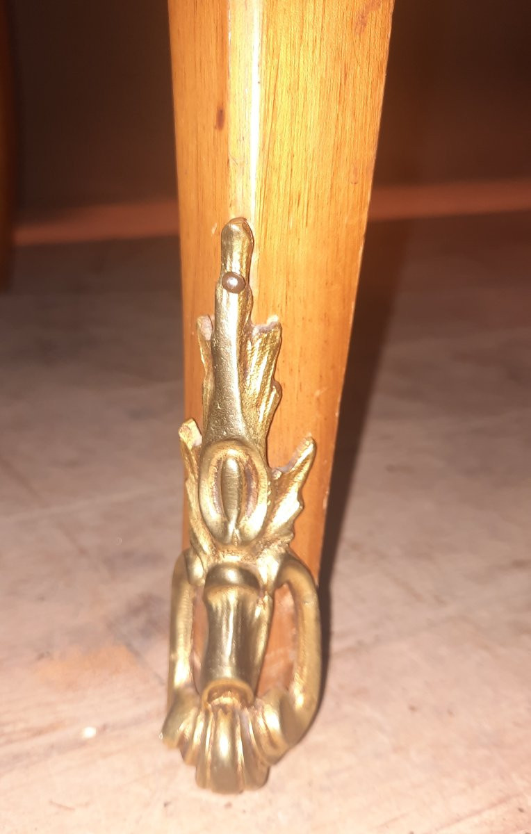 Bureau plat en merisier massif style Louis XV -photo-7