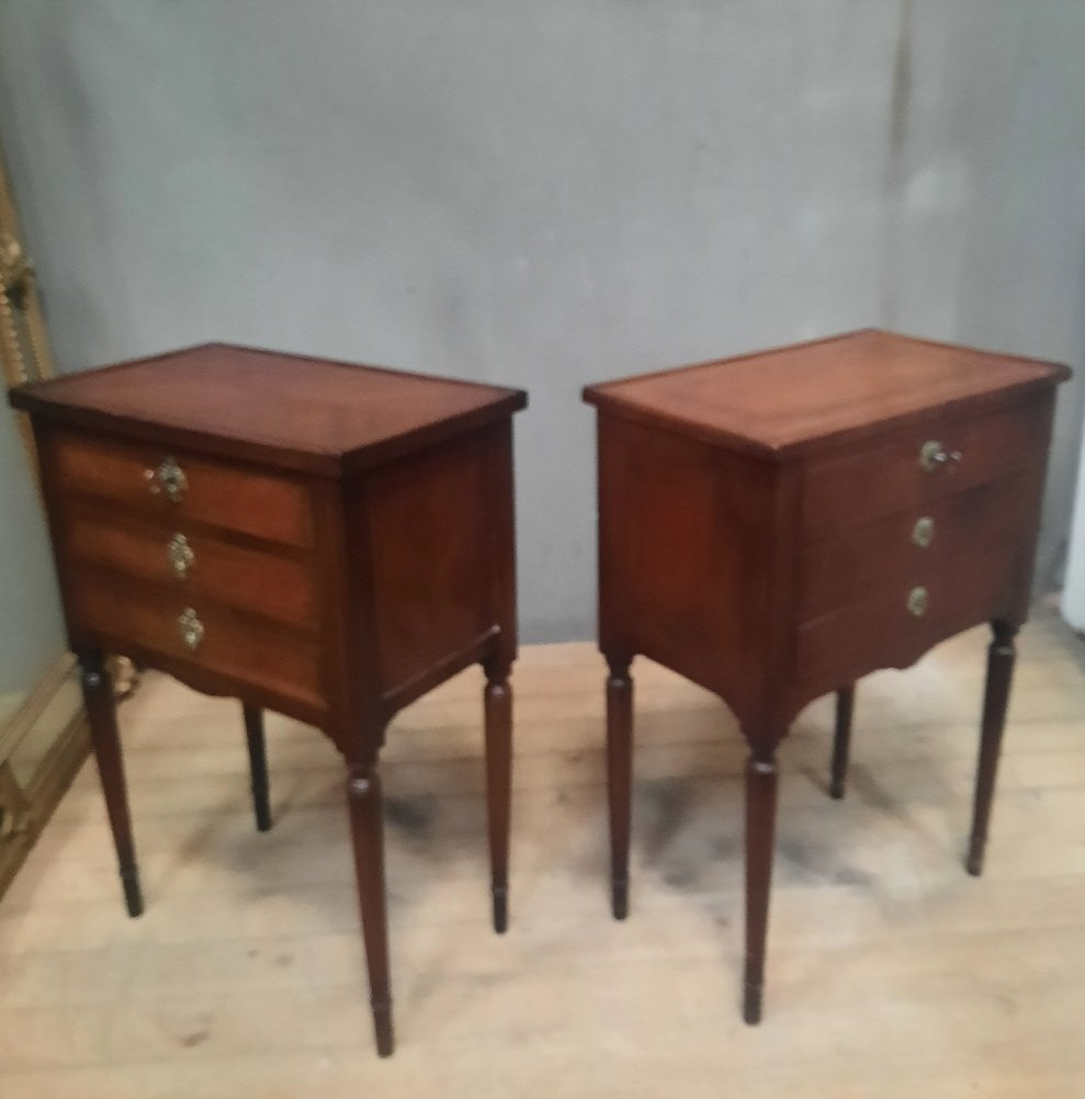 Paire de chevet style Louis XV I  d époque dix neuvième -photo-1