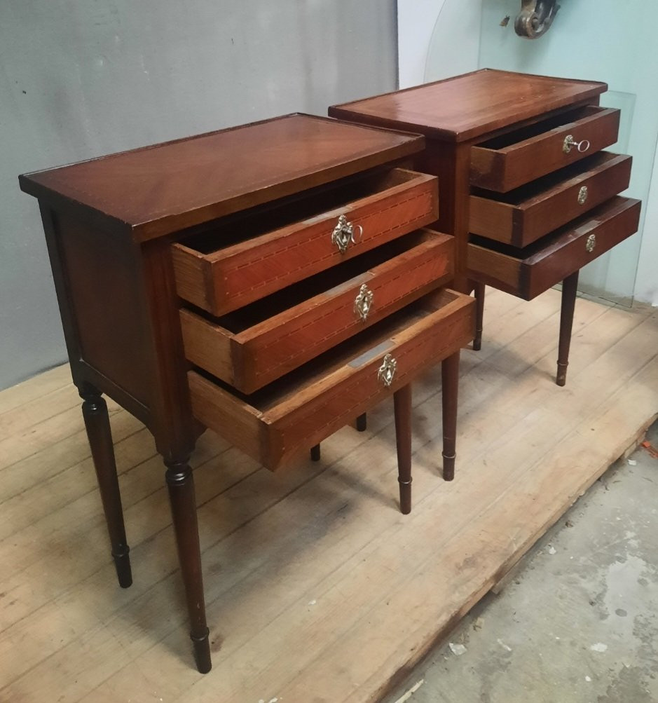 Paire de chevet style Louis XV I  d époque dix neuvième -photo-2