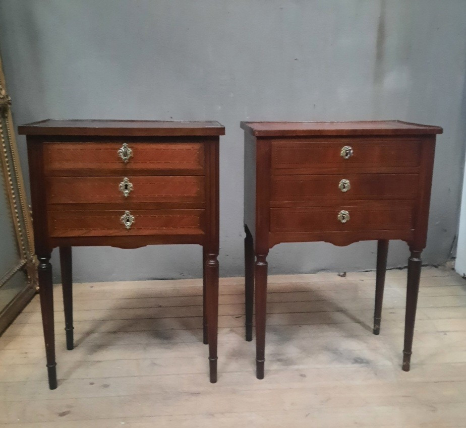 Paire de chevet style Louis XV I  d époque dix neuvième 