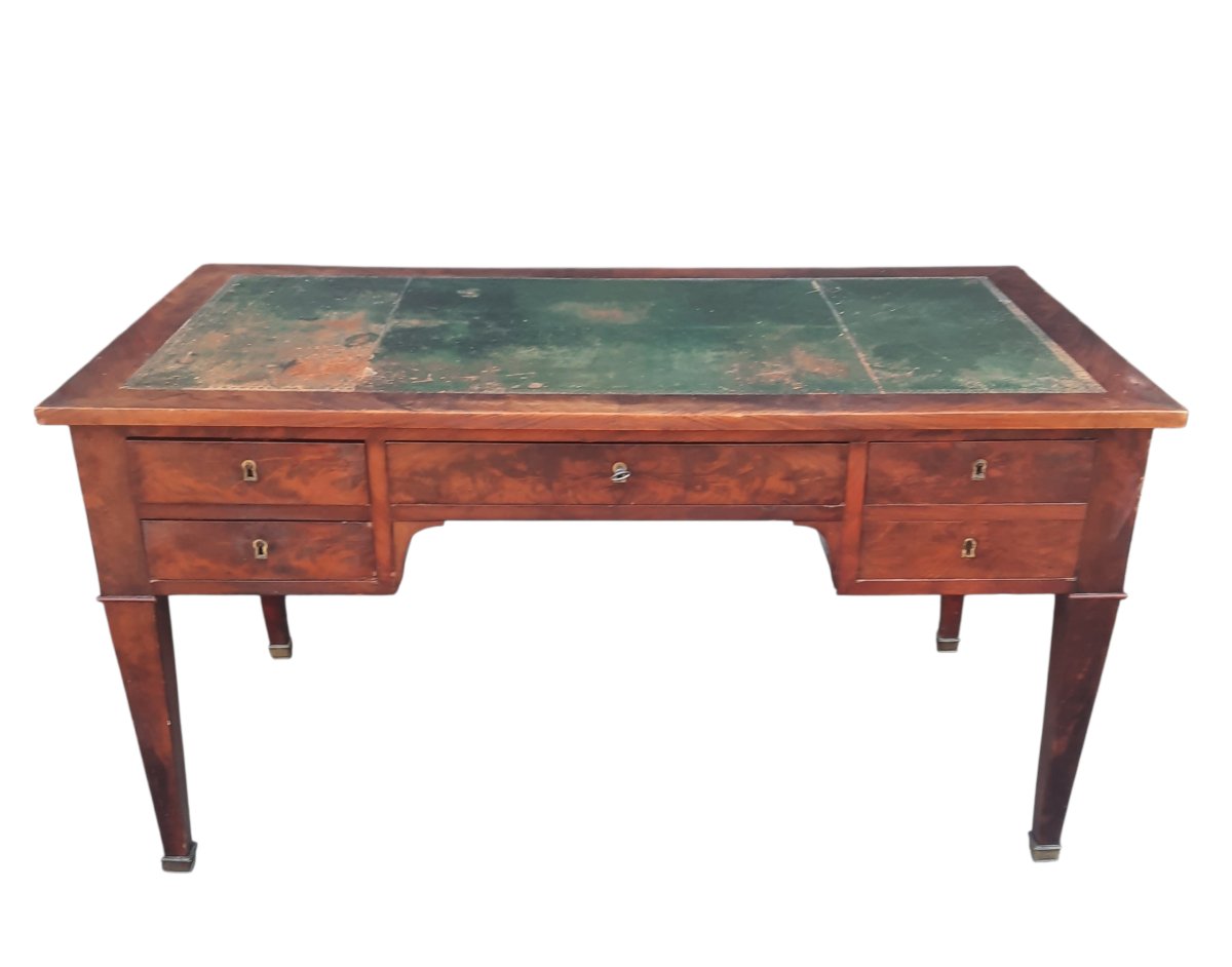 Flat Mahogany Desk From The Restoration Period -photo-2
