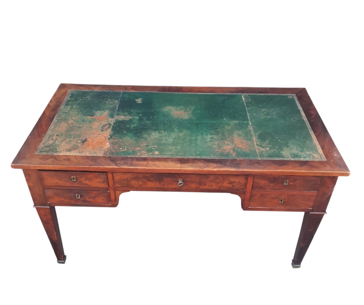 Flat Mahogany Desk From The Restoration Period -photo-3
