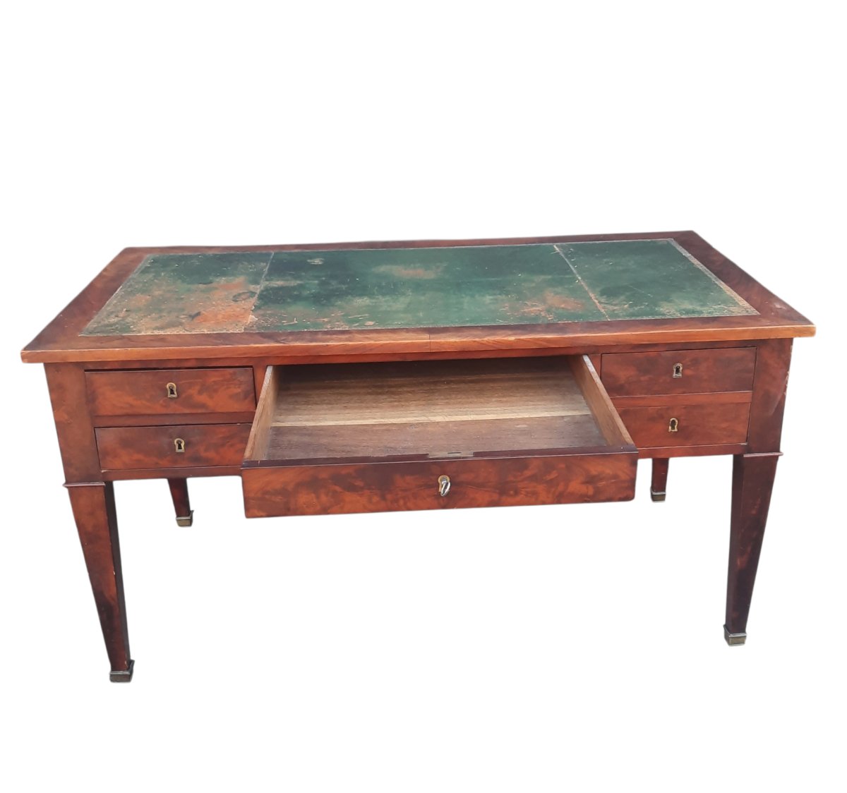 Flat Mahogany Desk From The Restoration Period -photo-2