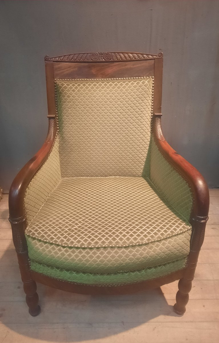 Bergere empire en plaquage d acajou-photo-2