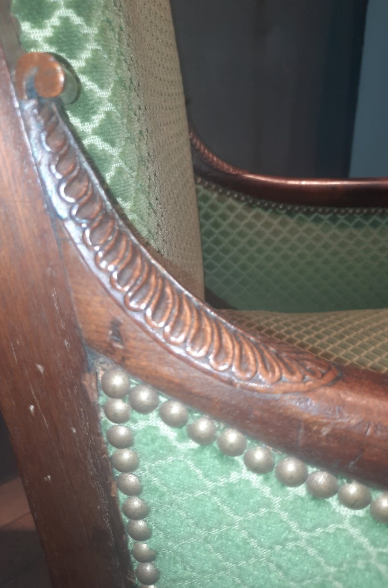 Bergere empire en plaquage d acajou-photo-8