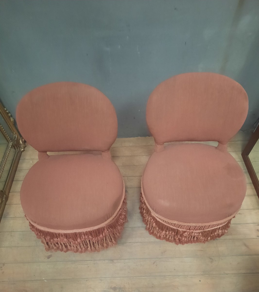 Pair Of Napoleon III Toadstool Chairs -photo-4
