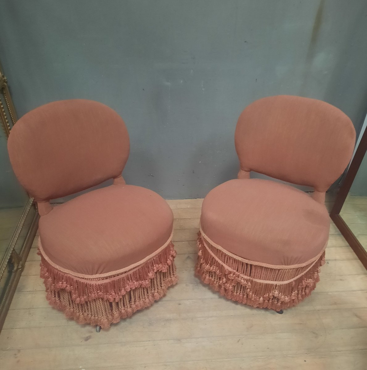 Pair Of Napoleon III Toadstool Chairs -photo-1