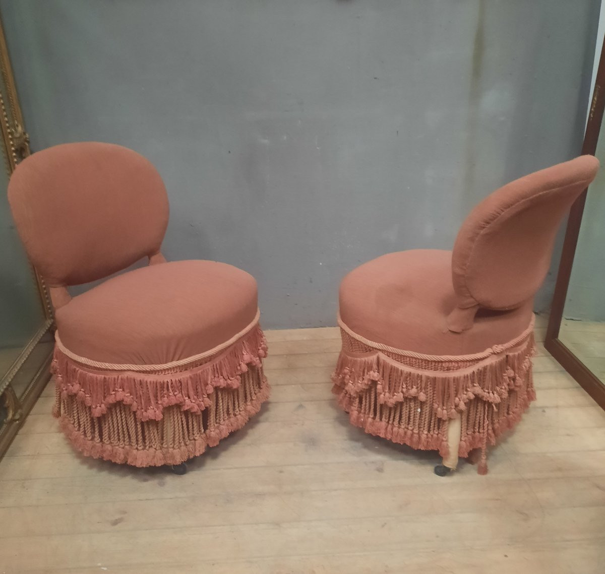 Pair Of Napoleon III Toadstool Chairs -photo-5