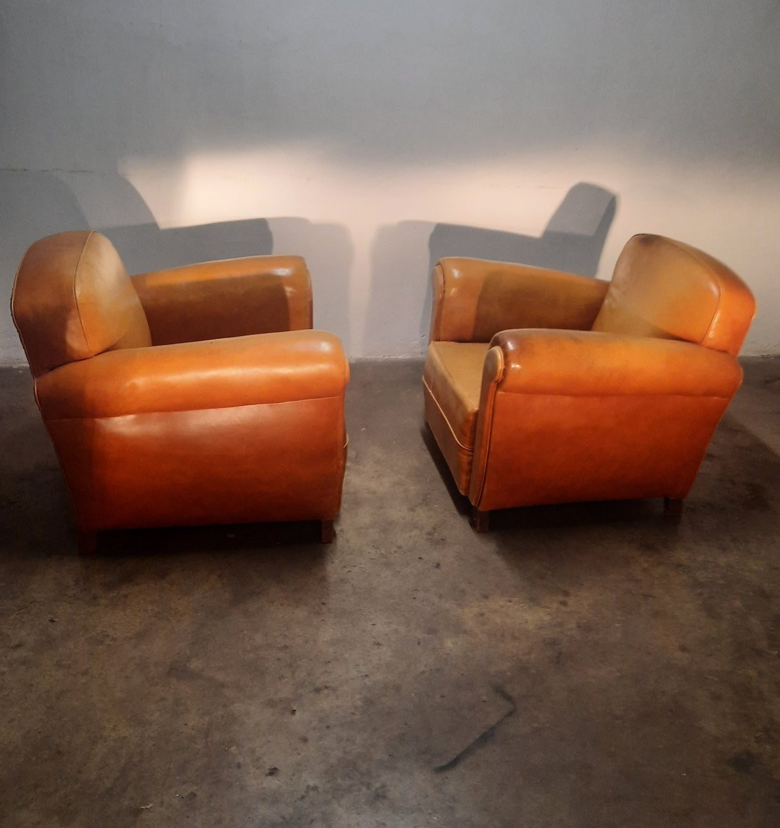 Pair Of 1950s Club Shoes In Fawn Leather-photo-4