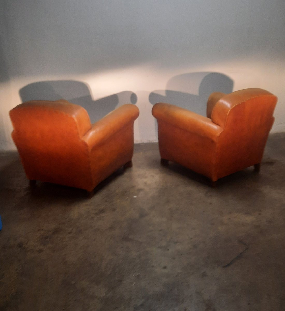 Pair Of 1950s Club Shoes In Fawn Leather-photo-5