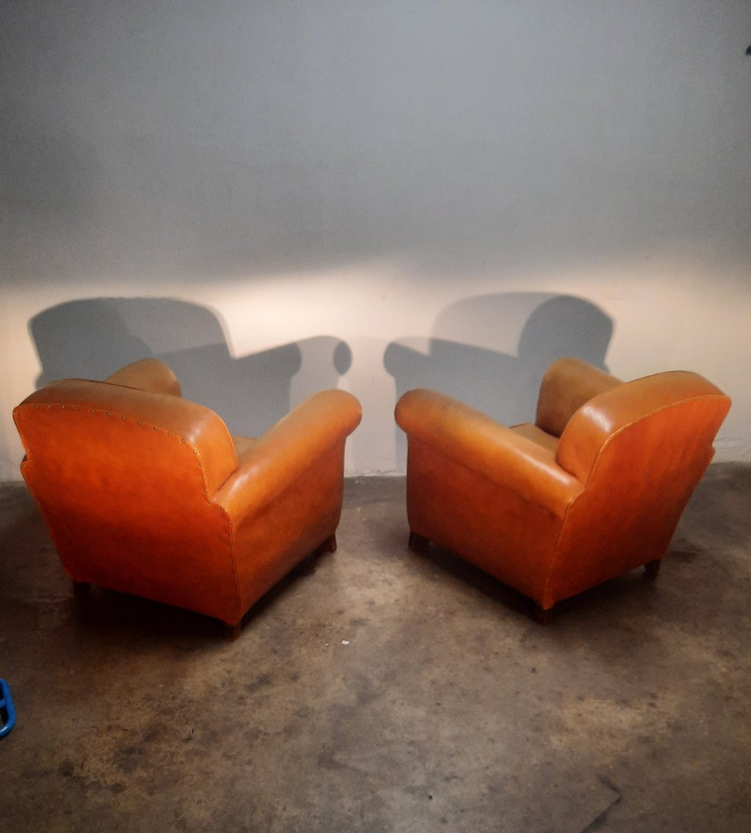 Pair Of 1950s Club Shoes In Fawn Leather-photo-6