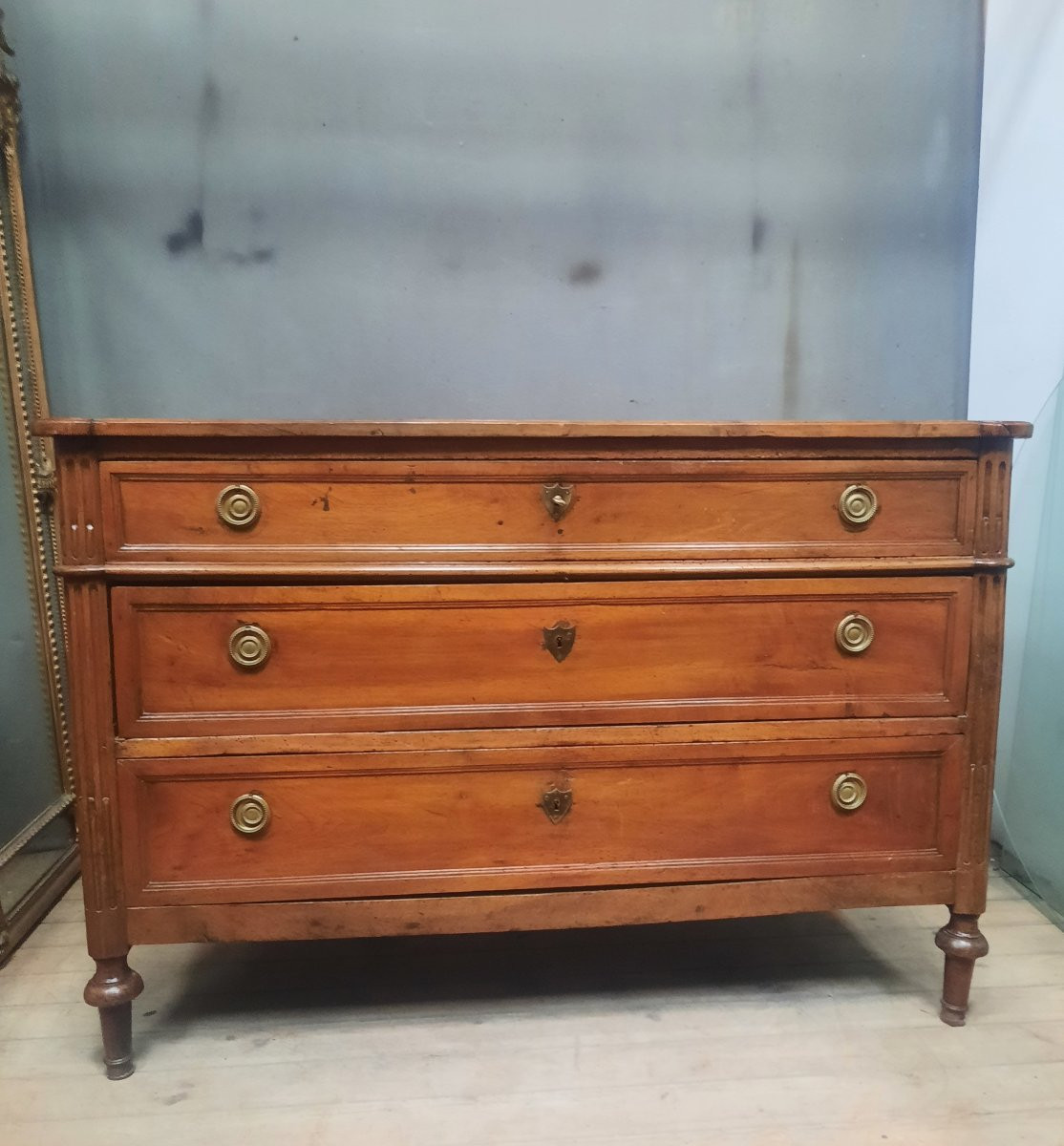 Louis XVI Period Natural Wood Chest Of Drawers-photo-2