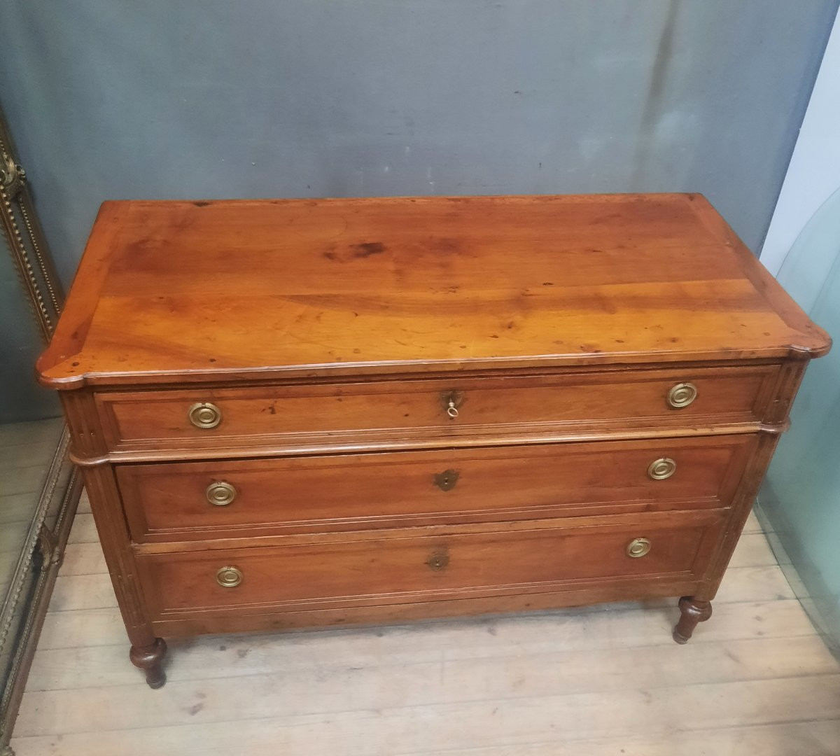 Louis XVI Period Natural Wood Chest Of Drawers-photo-3