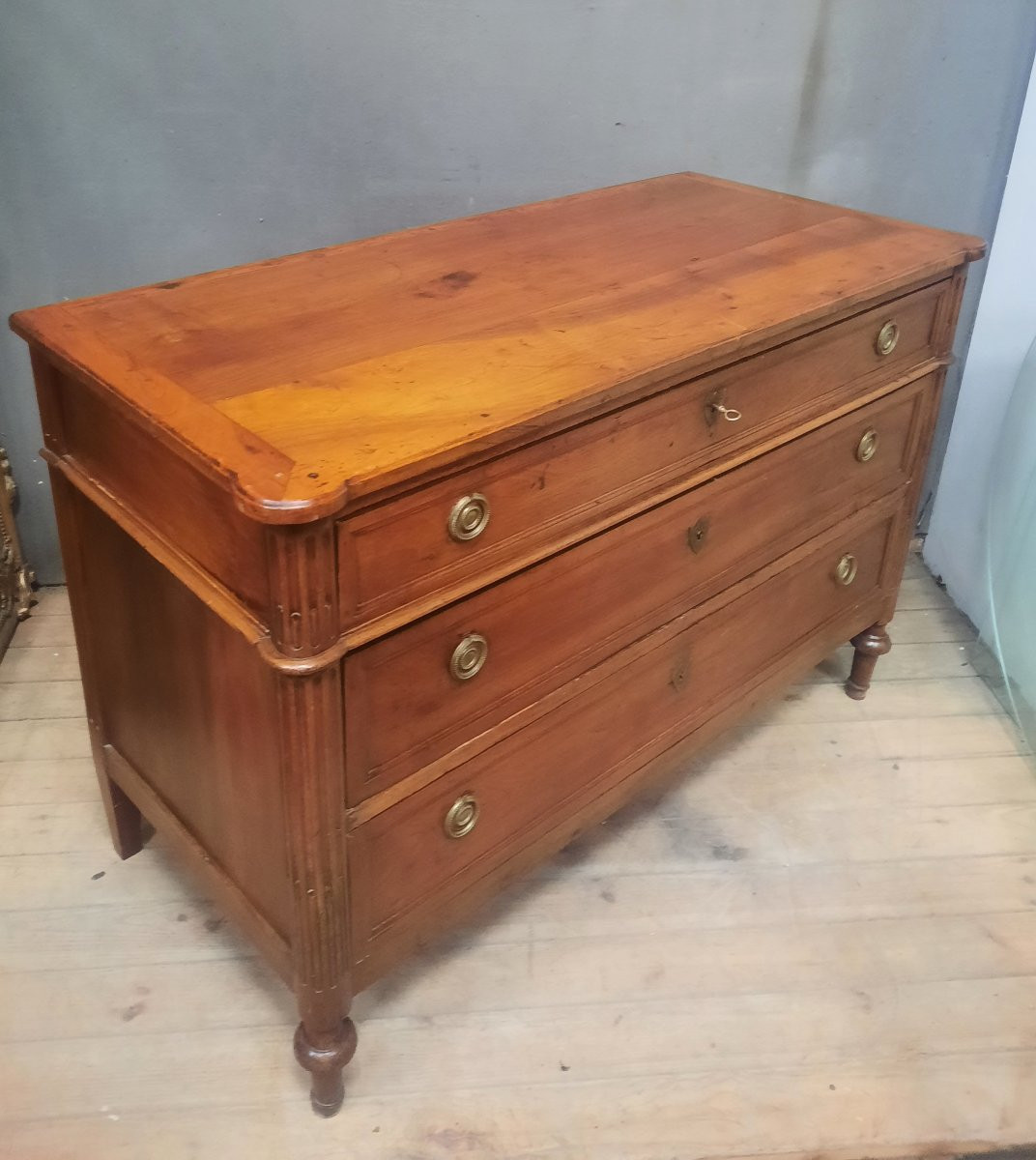 Louis XVI Period Natural Wood Chest Of Drawers-photo-1