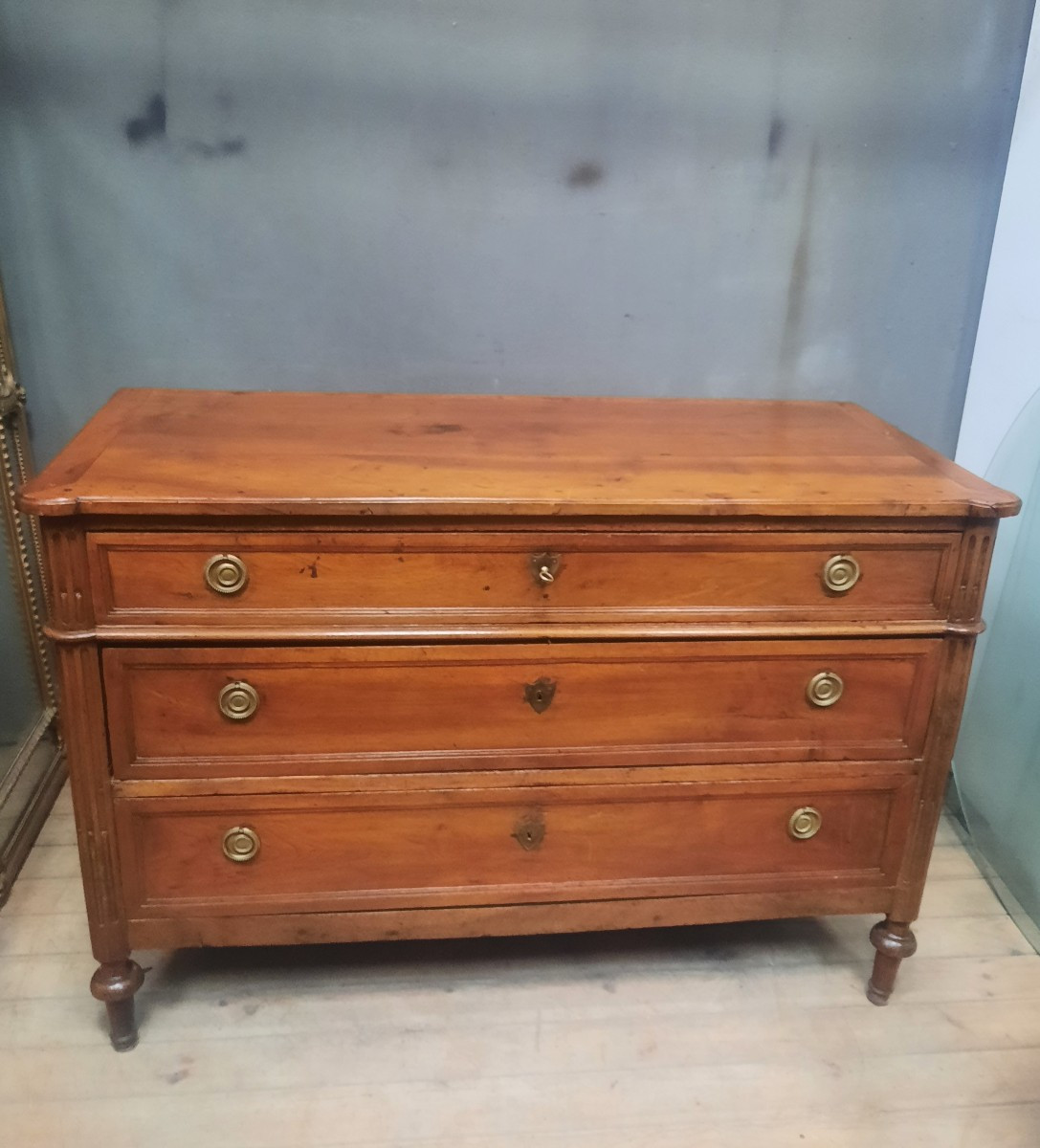 Louis XVI Period Natural Wood Chest Of Drawers
