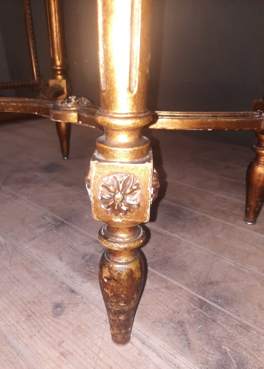 Table de salon ovaleen bois doré style Louis XVI -photo-8