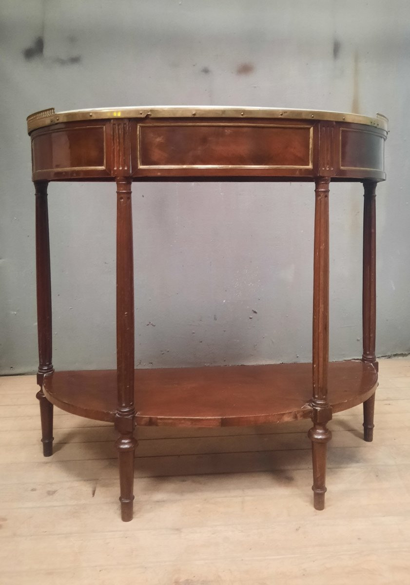 Louis XVI Half-moon Mahogany Console Table-photo-2