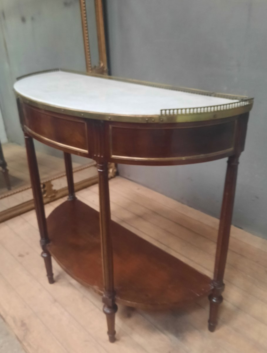 Louis XVI Half-moon Mahogany Console Table-photo-1