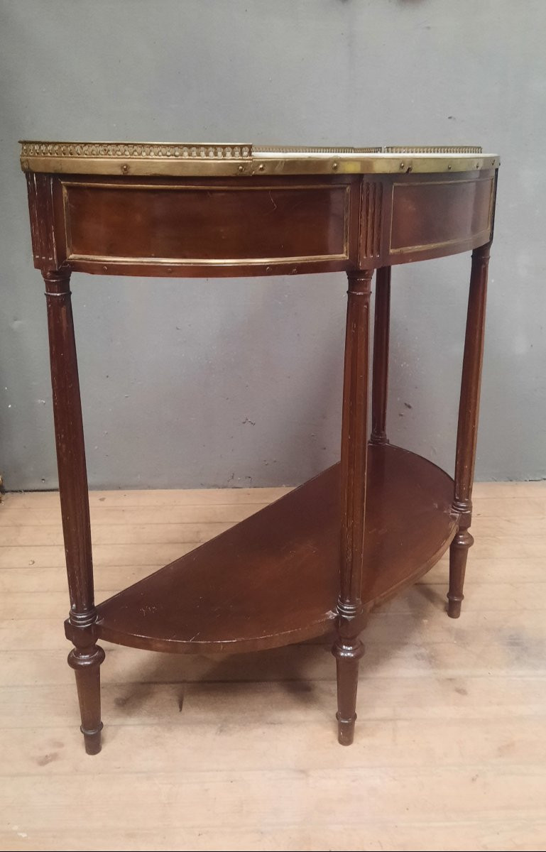 Louis XVI Half-moon Mahogany Console Table-photo-2