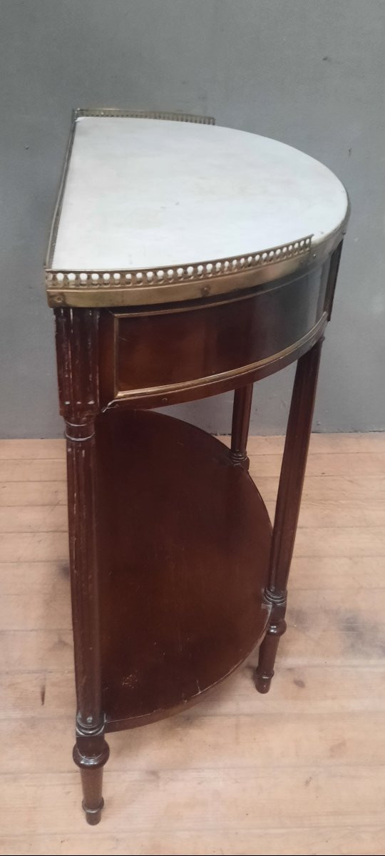 Louis XVI Half-moon Mahogany Console Table-photo-5