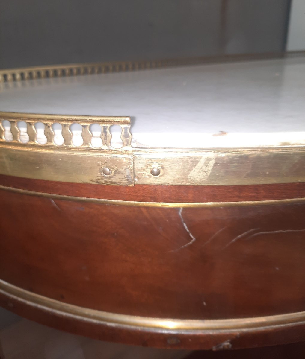 Louis XVI Half-moon Mahogany Console Table-photo-8