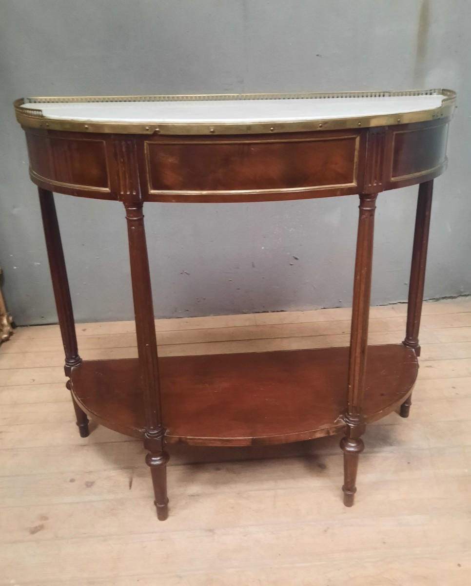 Louis XVI Half-moon Mahogany Console Table