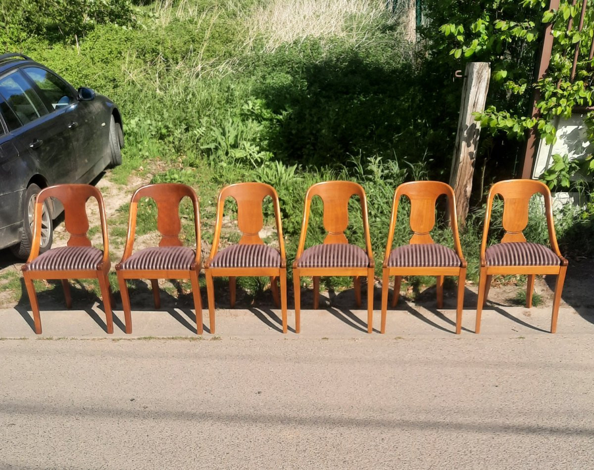 Set Of 6 Cherrywood Gondola Chairs-photo-2