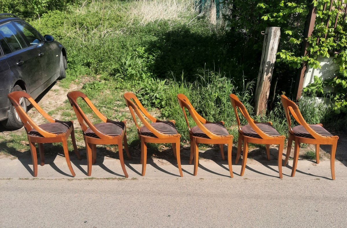 Set Of 6 Cherrywood Gondola Chairs-photo-3