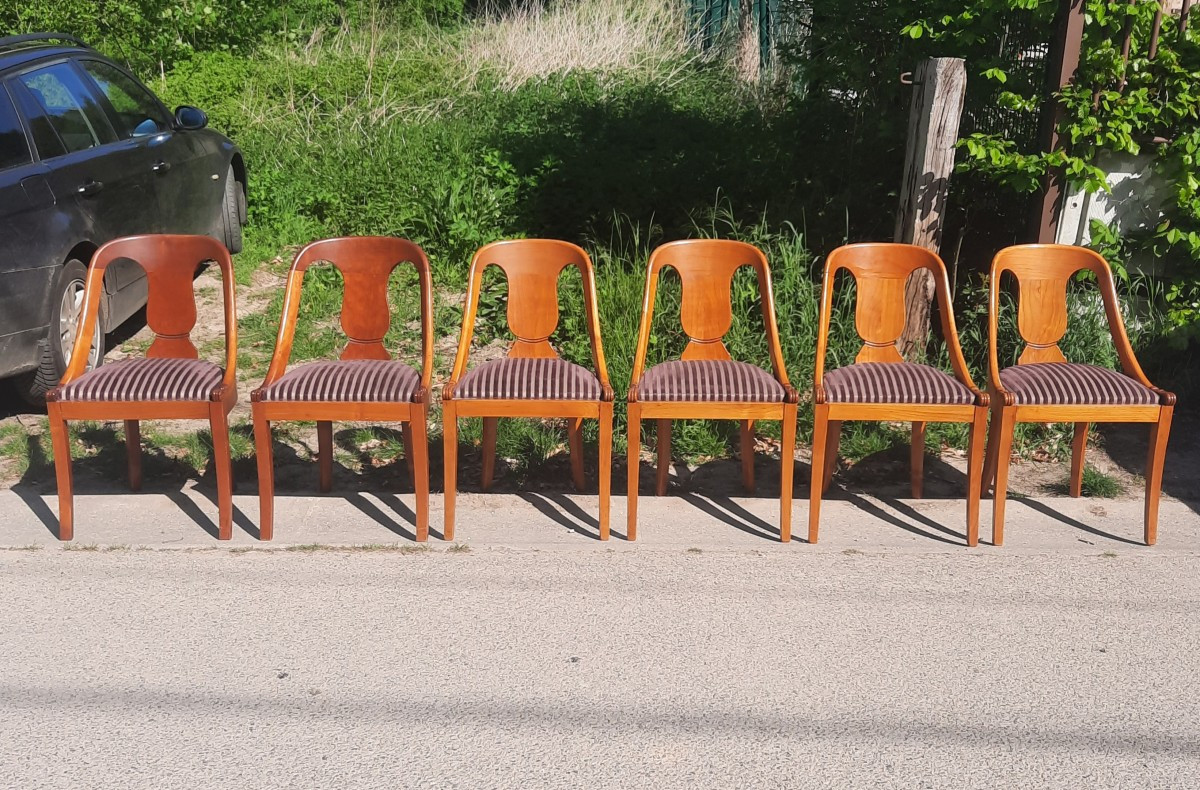 Set Of 6 Cherrywood Gondola Chairs