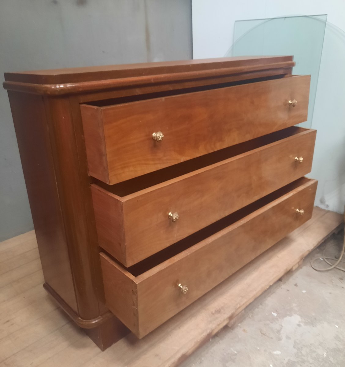 Commode en bois de plaquage des années  1930-photo-7