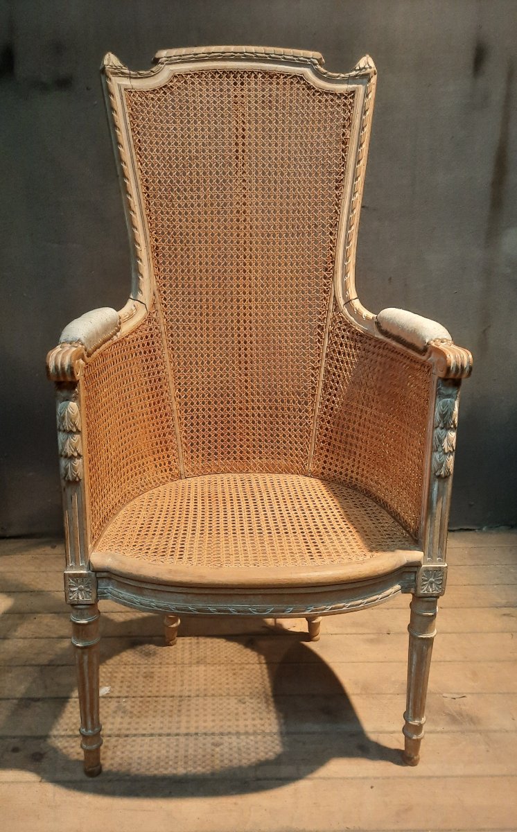 Bergere Louis XVI canné à haut dossier-photo-3