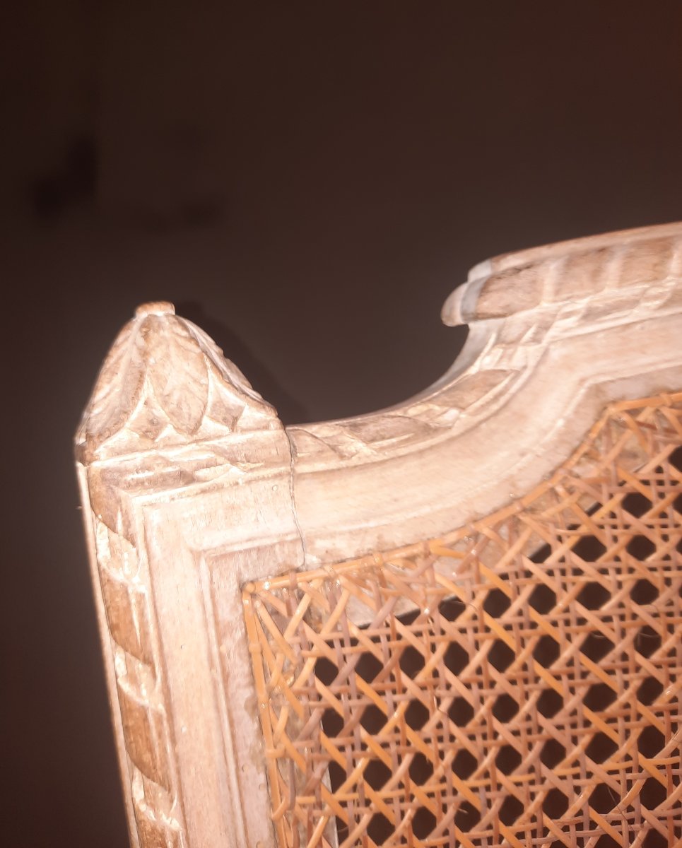 Bergere Louis XVI canné à haut dossier-photo-2