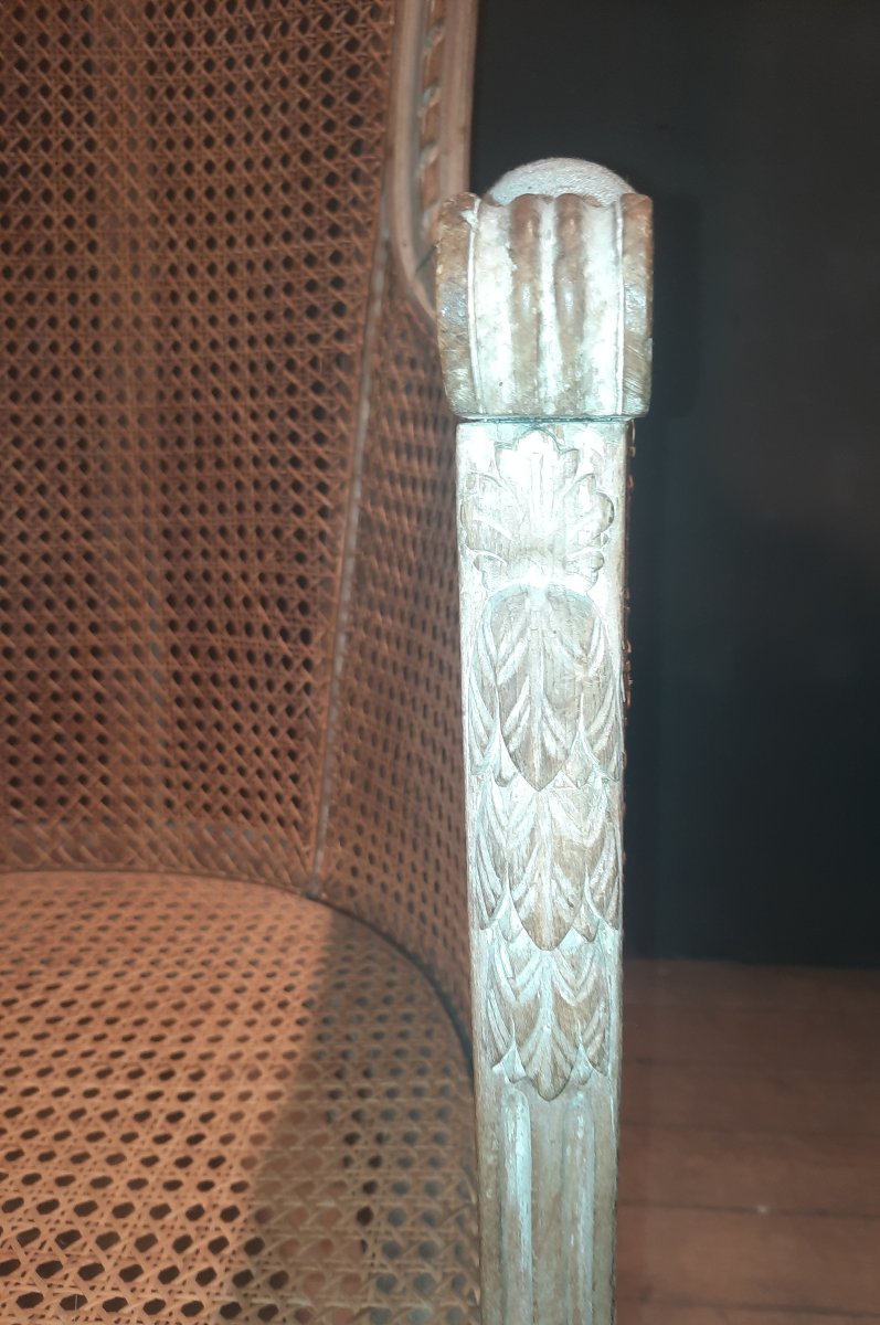 Bergere Louis XVI canné à haut dossier-photo-3