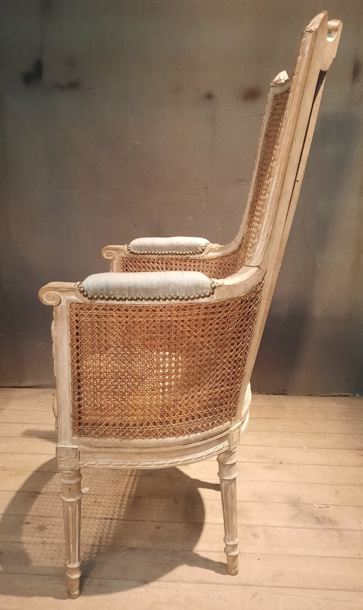 Bergere Louis XVI canné à haut dossier-photo-4