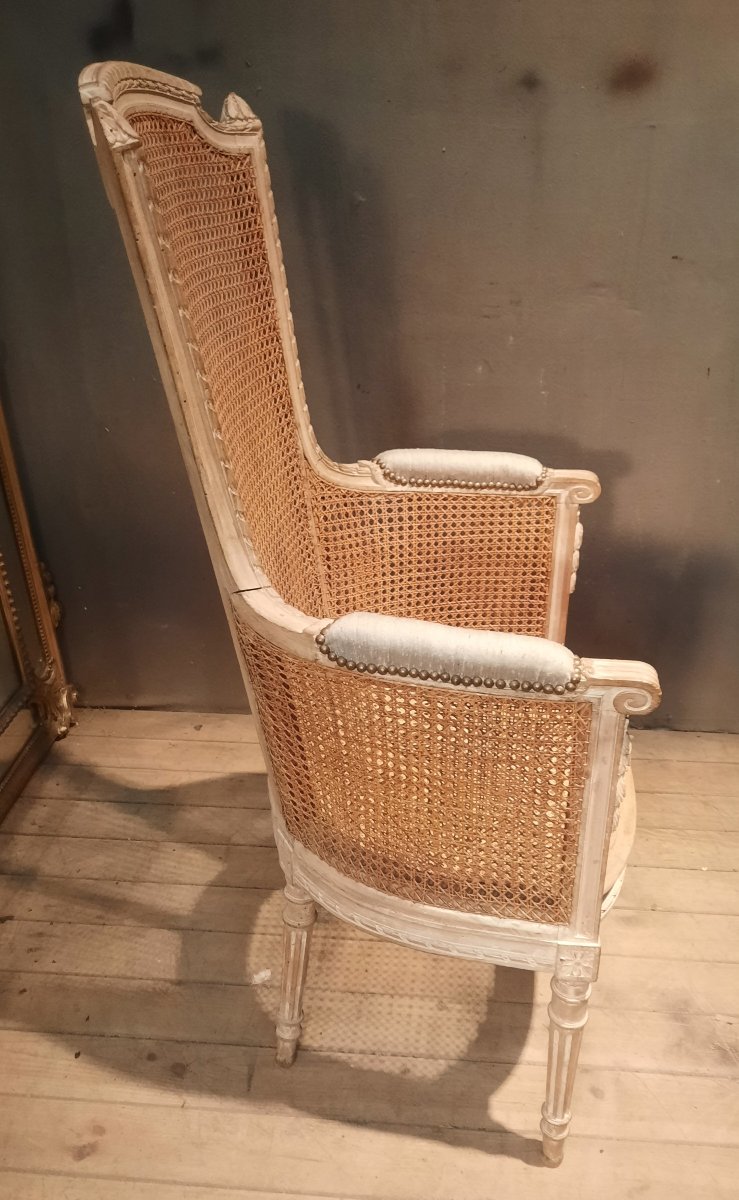 Bergere Louis XVI canné à haut dossier-photo-5